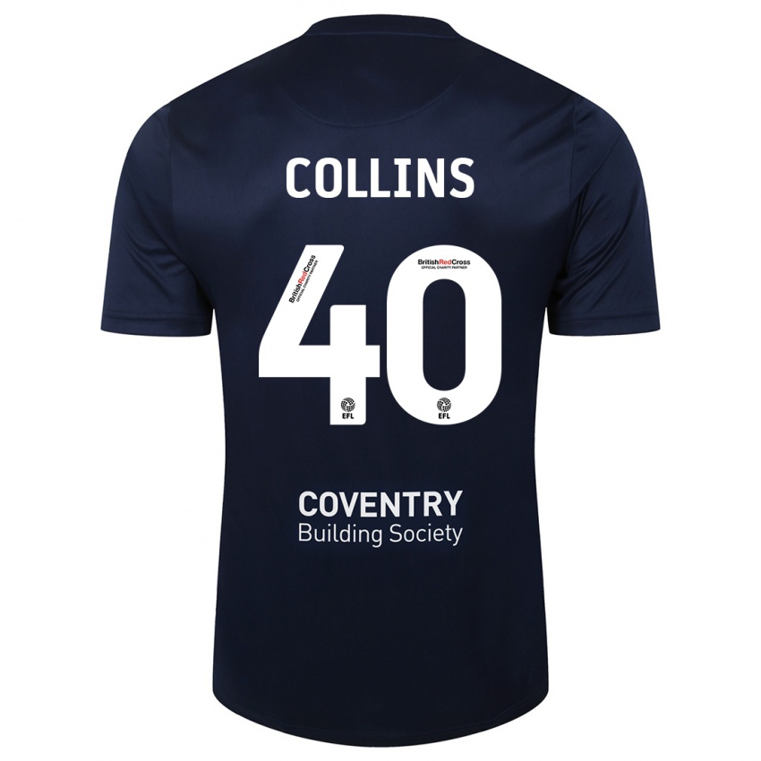 Mænd Brad Collins #40 Rød Flåde Udebane Spillertrøjer 2023/24 Trøje T-Shirt