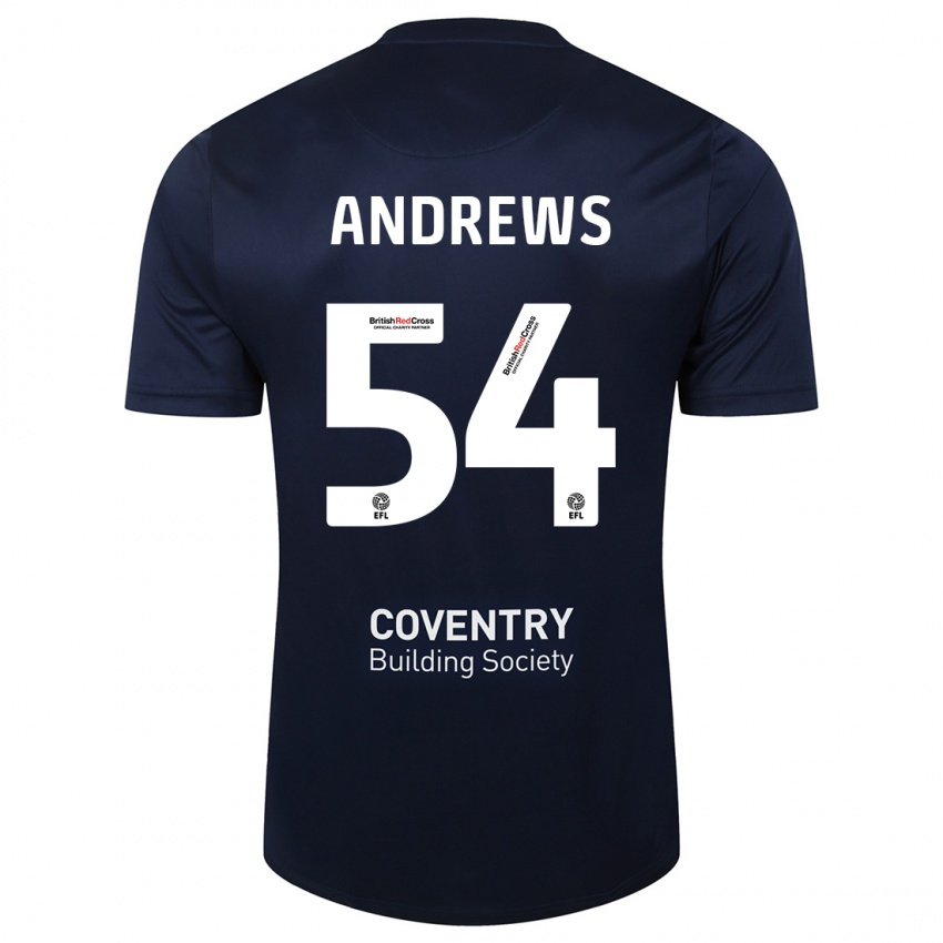 Mænd Kai Andrews #54 Rød Flåde Udebane Spillertrøjer 2023/24 Trøje T-Shirt