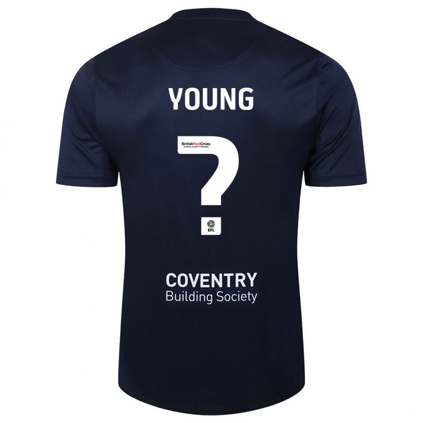 Mænd Shay Young #0 Rød Flåde Udebane Spillertrøjer 2023/24 Trøje T-Shirt