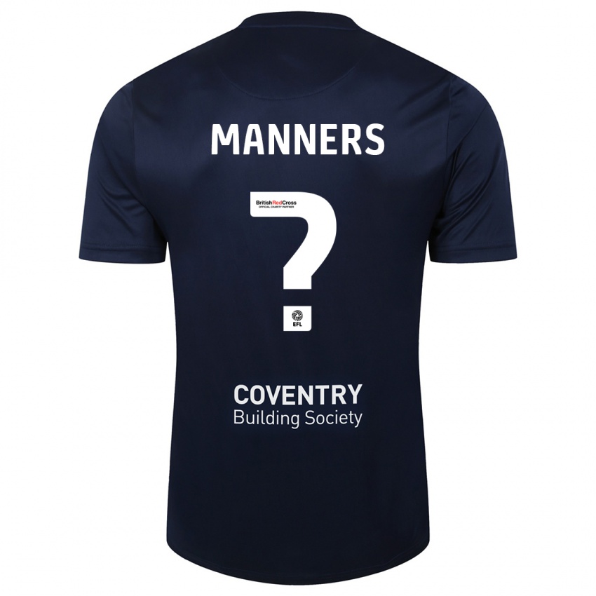 Mænd Charlie Manners #0 Rød Flåde Udebane Spillertrøjer 2023/24 Trøje T-Shirt