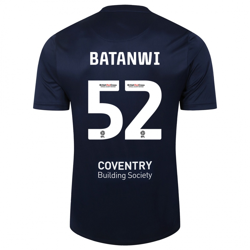 Mænd Tristen Batanwi #52 Rød Flåde Udebane Spillertrøjer 2023/24 Trøje T-Shirt