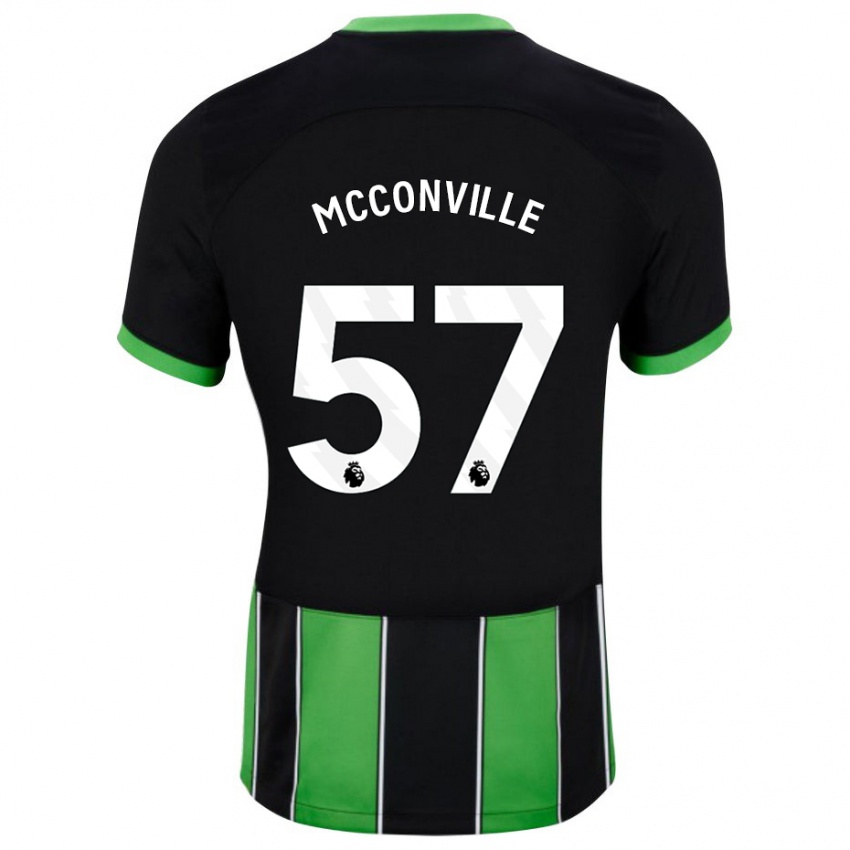 Mænd Ruairi Mcconville #57 Sort Grøn Udebane Spillertrøjer 2023/24 Trøje T-Shirt