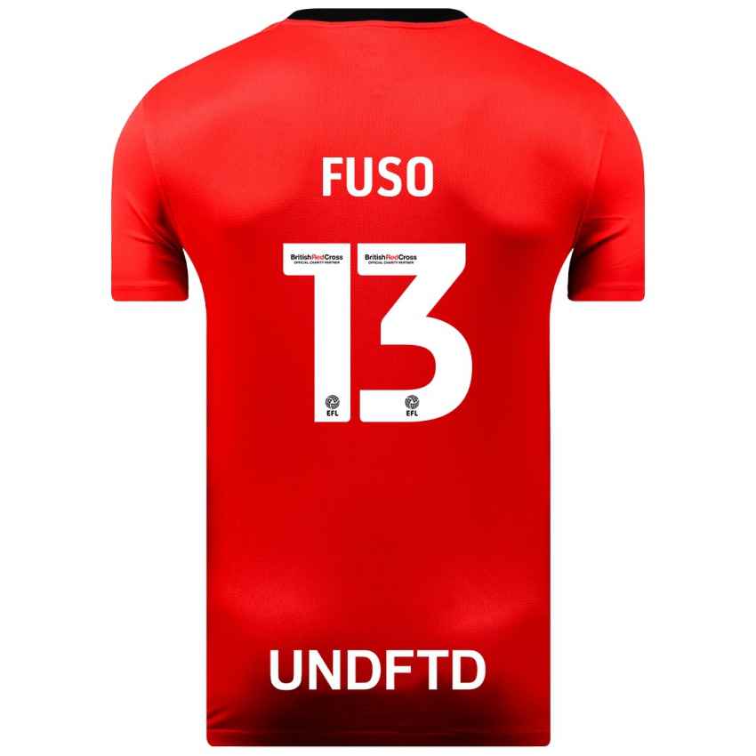 Mænd Ivana Fuso #13 Rød Udebane Spillertrøjer 2023/24 Trøje T-Shirt