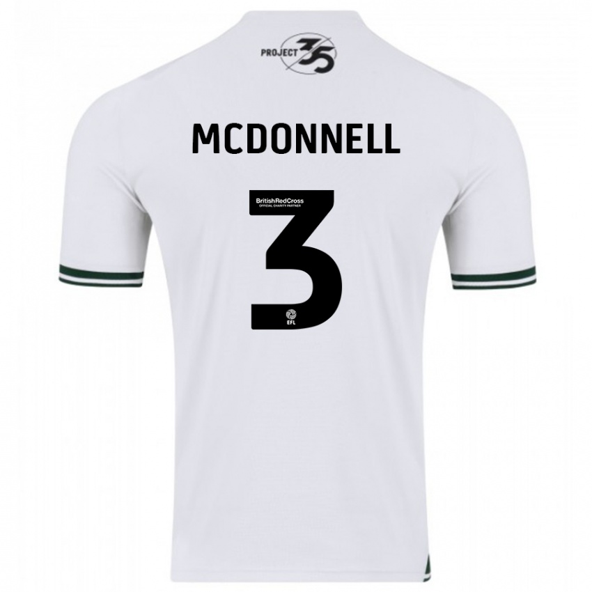 Mænd Rosie Mcdonnell #3 Hvid Udebane Spillertrøjer 2023/24 Trøje T-Shirt