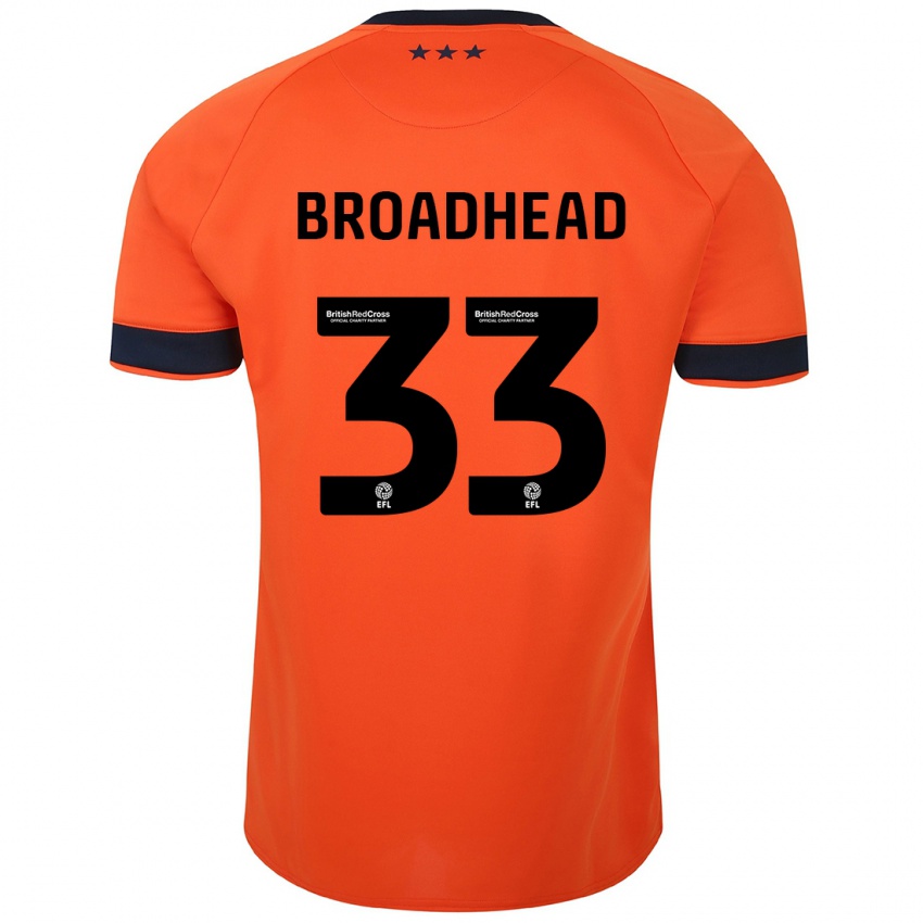 Mænd Nathan Broadhead #33 Appelsin Udebane Spillertrøjer 2023/24 Trøje T-Shirt