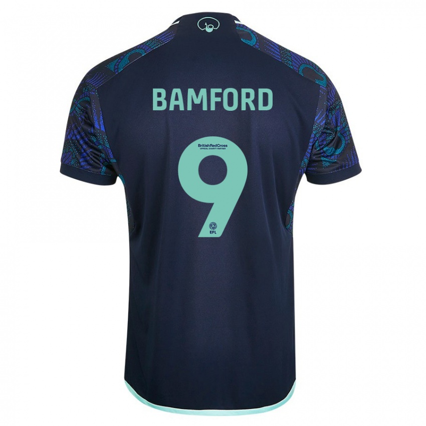 Mænd Patrick Bamford #9 Blå Udebane Spillertrøjer 2023/24 Trøje T-Shirt
