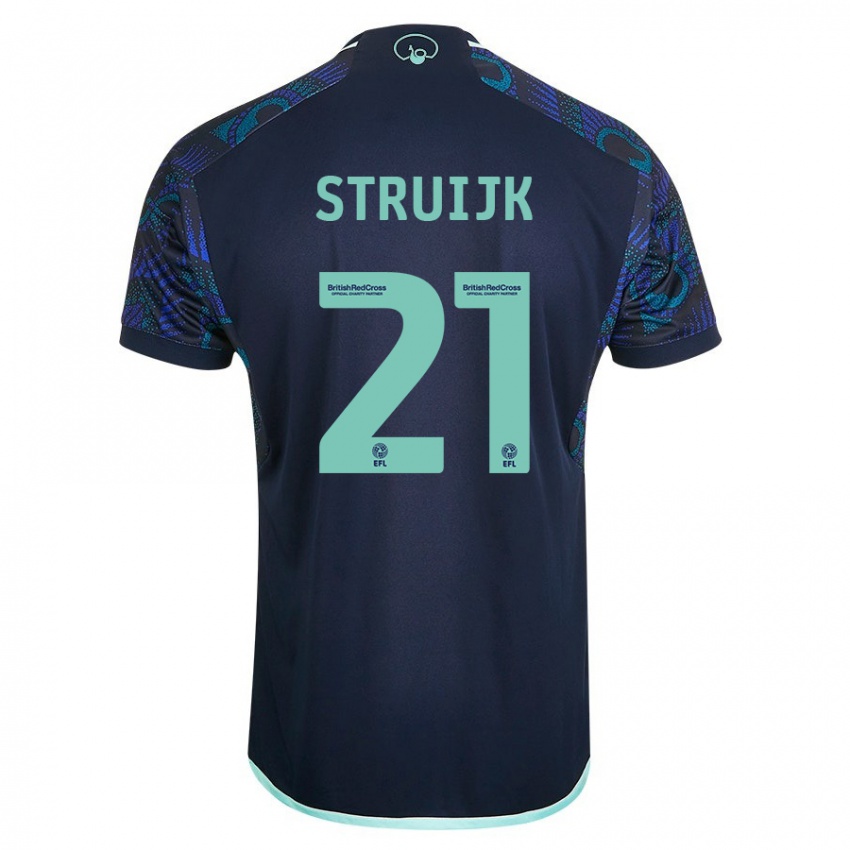 Mænd Pascal Struijk #21 Blå Udebane Spillertrøjer 2023/24 Trøje T-Shirt