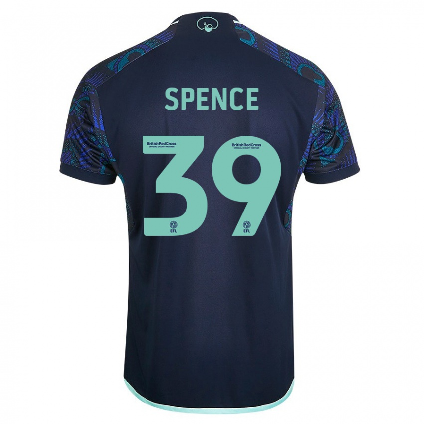 Mænd Djed Spence #39 Blå Udebane Spillertrøjer 2023/24 Trøje T-Shirt