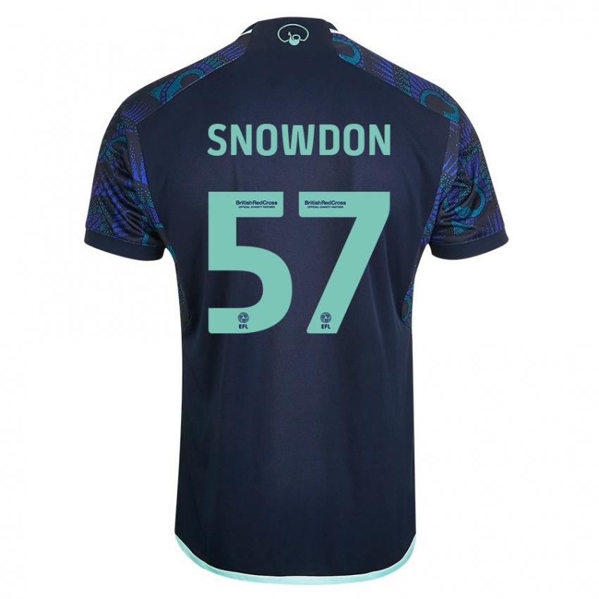 Mænd Joe Snowdon #57 Blå Udebane Spillertrøjer 2023/24 Trøje T-Shirt