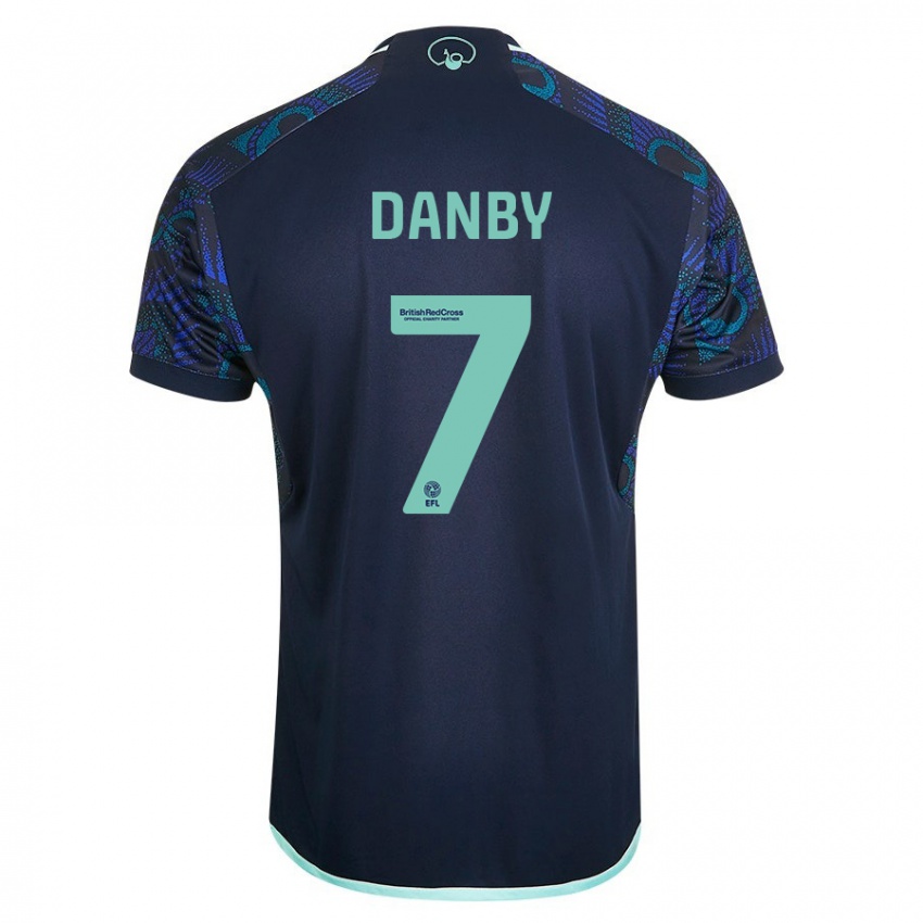 Mænd Sarah Danby #7 Blå Udebane Spillertrøjer 2023/24 Trøje T-Shirt