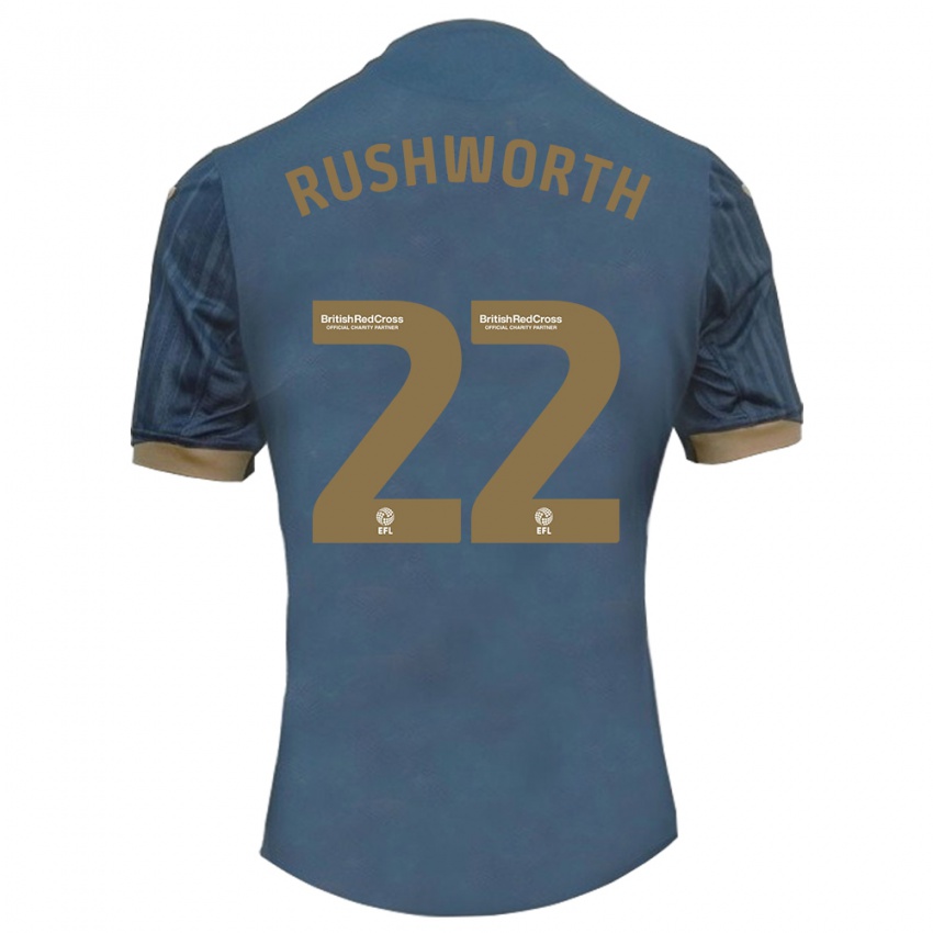 Mænd Carl Rushworth #22 Mørk Blågrøn Udebane Spillertrøjer 2023/24 Trøje T-Shirt