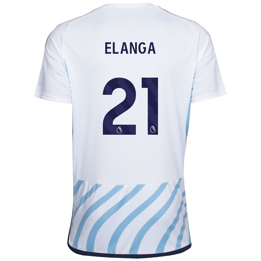 Mænd Anthony Elanga #21 Hvid Blå Udebane Spillertrøjer 2023/24 Trøje T-Shirt