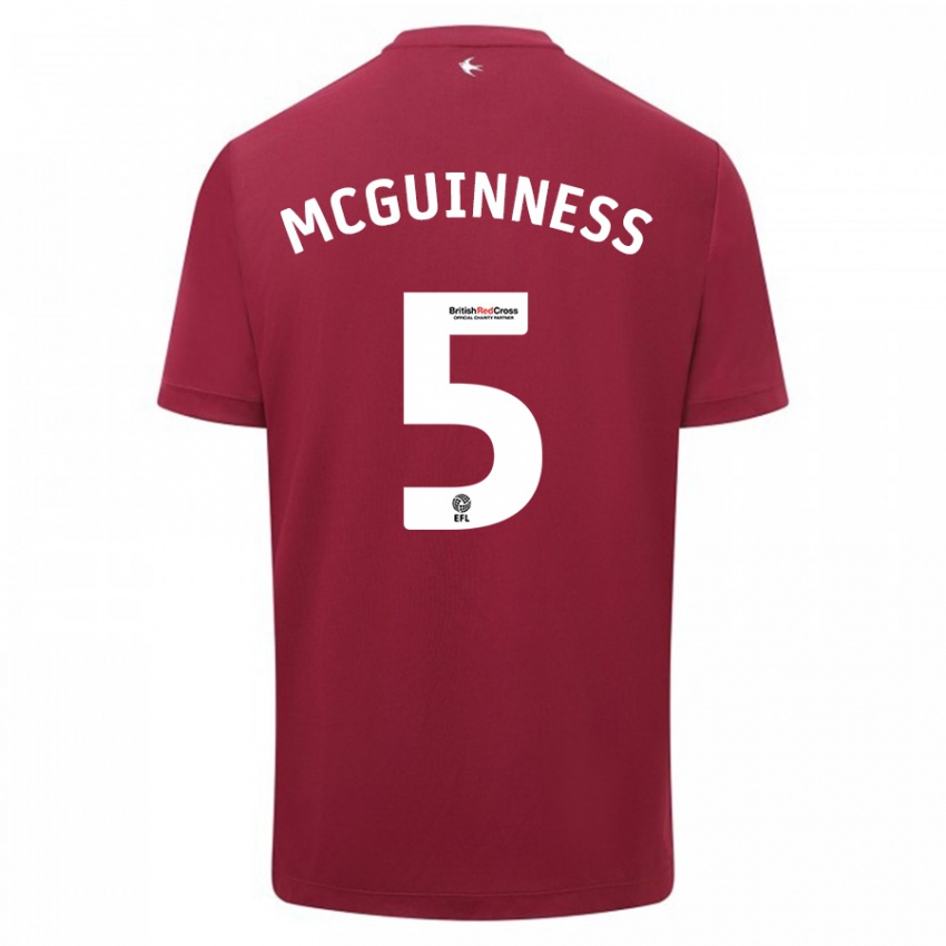 Mænd Mark Mcguinness #5 Rød Udebane Spillertrøjer 2023/24 Trøje T-Shirt