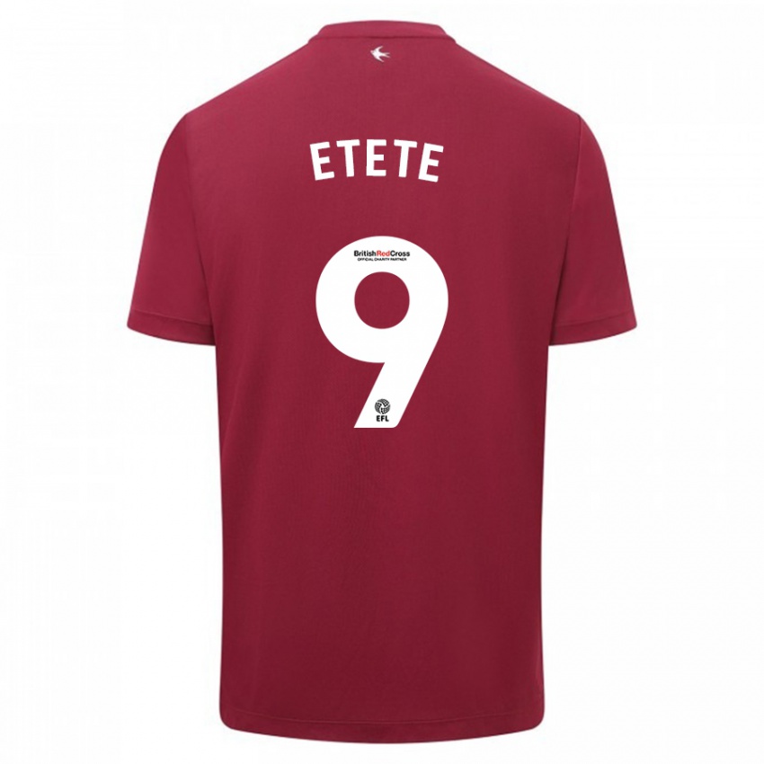 Mænd Kion Etete #9 Rød Udebane Spillertrøjer 2023/24 Trøje T-Shirt