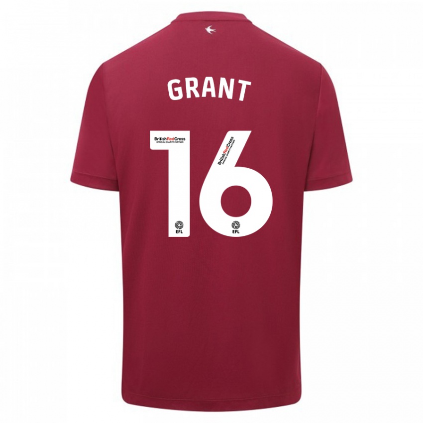 Mænd Karlan Grant #16 Rød Udebane Spillertrøjer 2023/24 Trøje T-Shirt