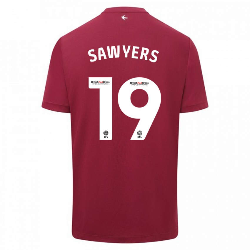 Mænd Romaine Sawyers #19 Rød Udebane Spillertrøjer 2023/24 Trøje T-Shirt