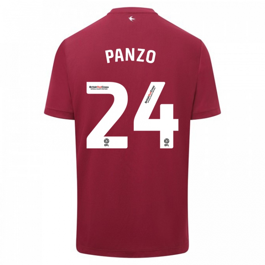 Mænd Jonathan Panzo #24 Rød Udebane Spillertrøjer 2023/24 Trøje T-Shirt