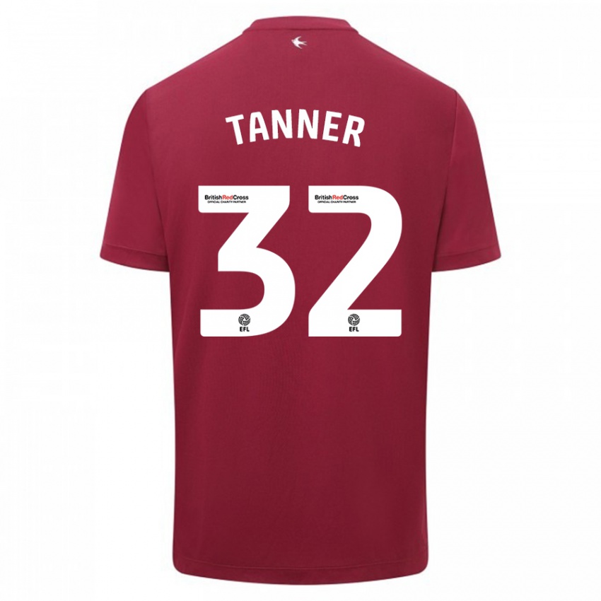 Mænd Ollie Tanner #32 Rød Udebane Spillertrøjer 2023/24 Trøje T-Shirt