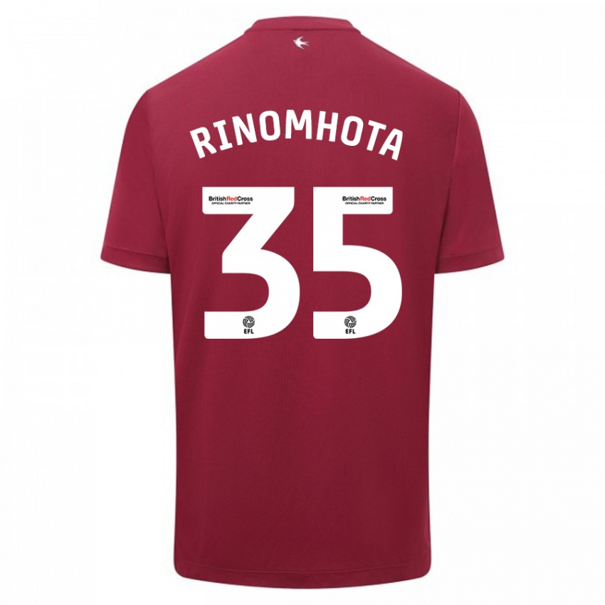 Mænd Andy Rinomhota #35 Rød Udebane Spillertrøjer 2023/24 Trøje T-Shirt