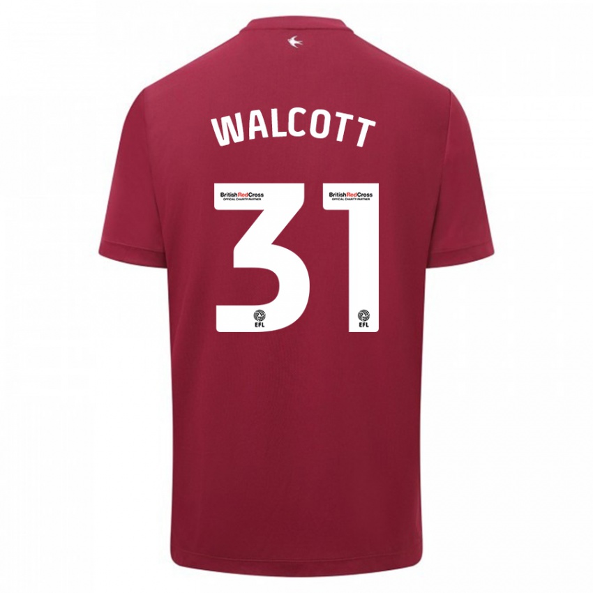 Mænd Malachi Fagan Walcott #31 Rød Udebane Spillertrøjer 2023/24 Trøje T-Shirt
