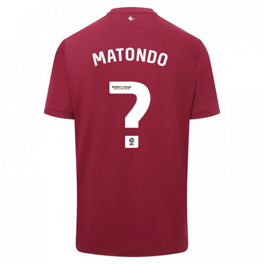 Mænd Japhet Matondo #0 Rød Udebane Spillertrøjer 2023/24 Trøje T-Shirt