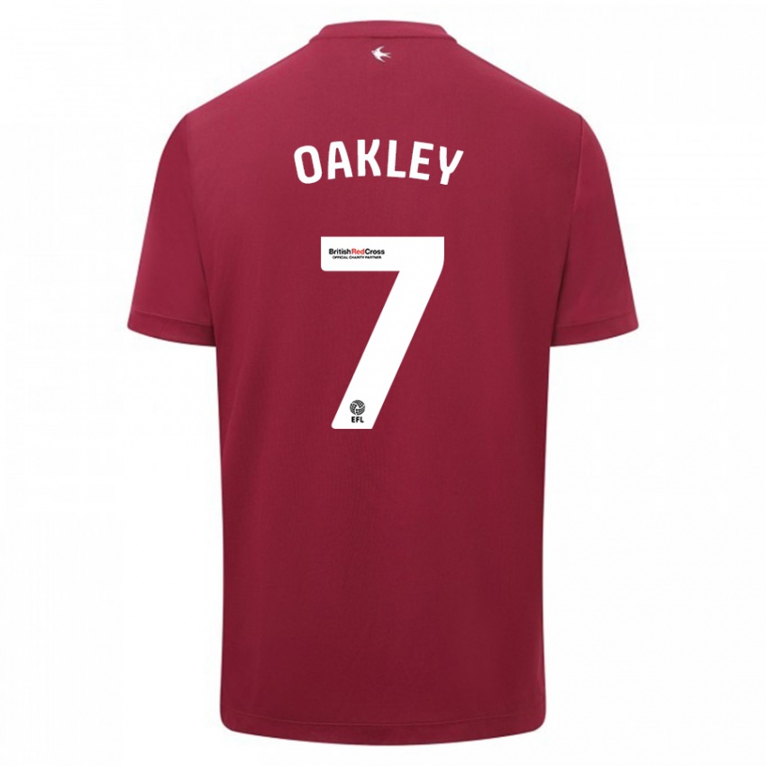 Mænd Rhianne Oakley #7 Rød Udebane Spillertrøjer 2023/24 Trøje T-Shirt