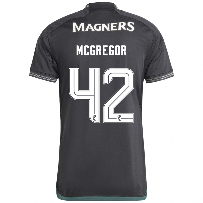 Mænd Callum Mcgregor #42 Sort Udebane Spillertrøjer 2023/24 Trøje T-Shirt
