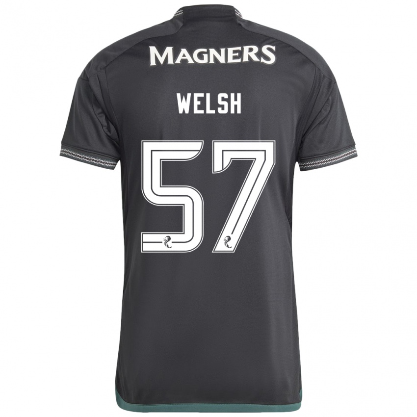 Mænd Stephen Welsh #57 Sort Udebane Spillertrøjer 2023/24 Trøje T-Shirt