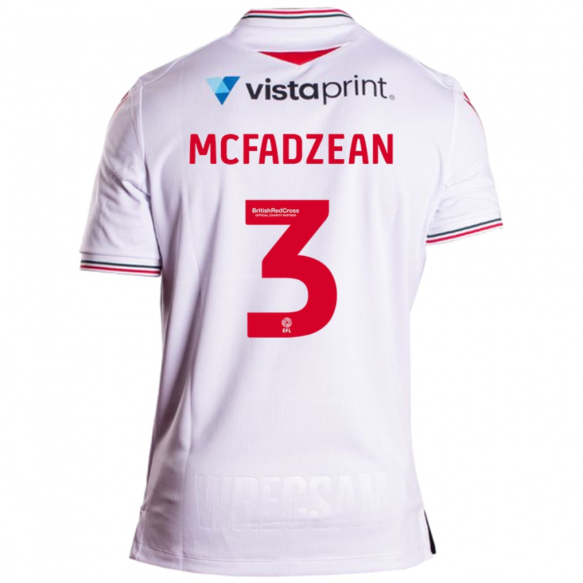 Mænd Callum Mcfadzean #3 Hvid Udebane Spillertrøjer 2023/24 Trøje T-Shirt