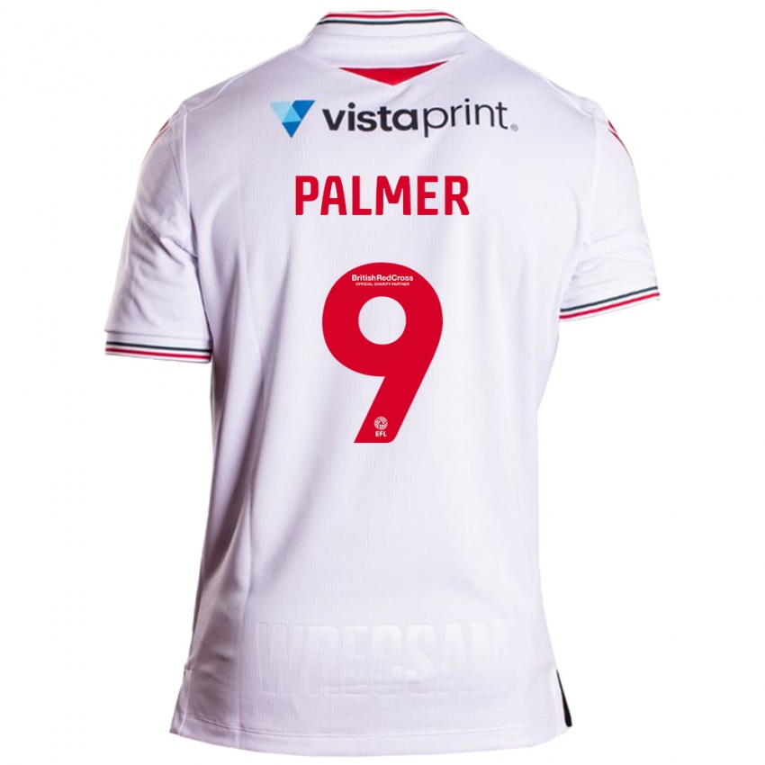 Mænd Ollie Palmer #9 Hvid Udebane Spillertrøjer 2023/24 Trøje T-Shirt