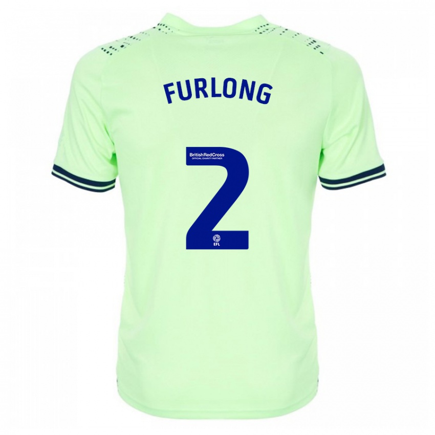 Mænd Darnell Furlong #2 Flåde Udebane Spillertrøjer 2023/24 Trøje T-Shirt