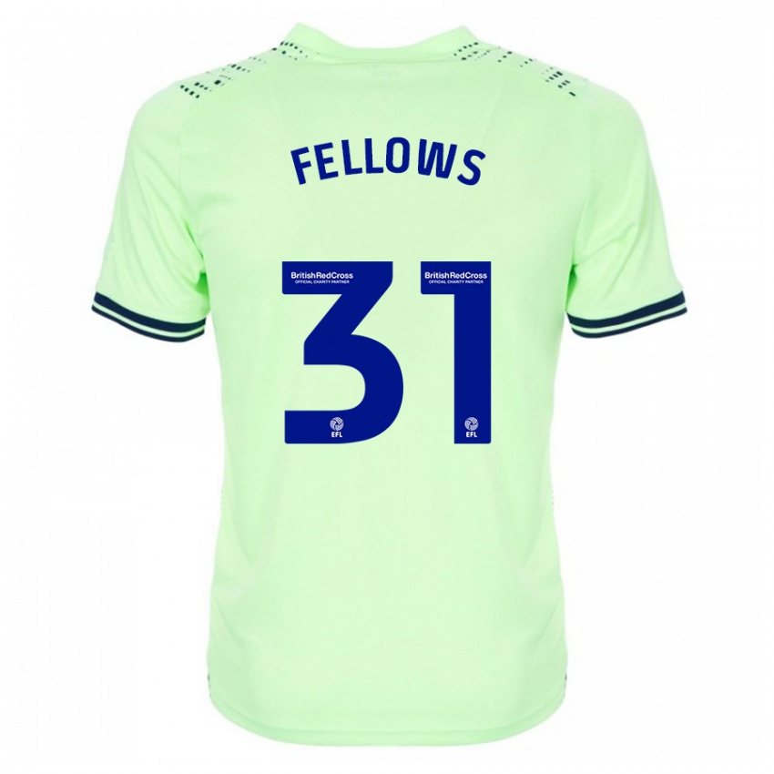 Mænd Tom Fellows #31 Flåde Udebane Spillertrøjer 2023/24 Trøje T-Shirt