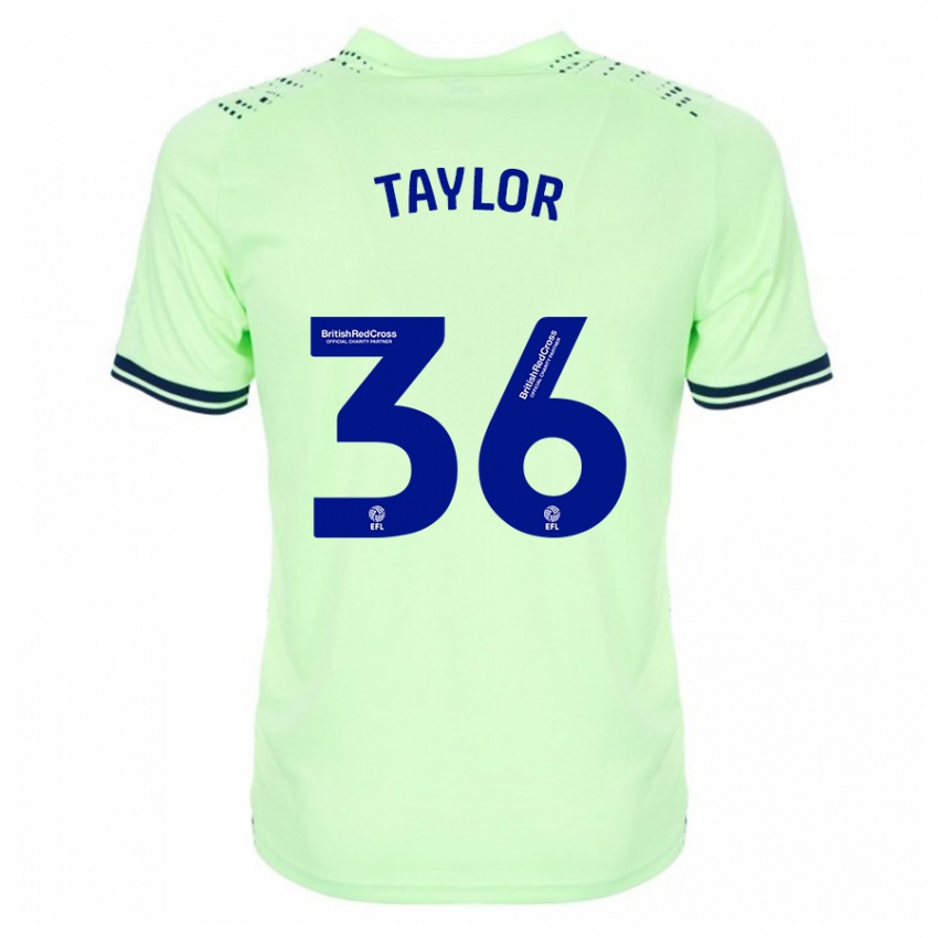 Mænd Caleb Taylor #36 Flåde Udebane Spillertrøjer 2023/24 Trøje T-Shirt