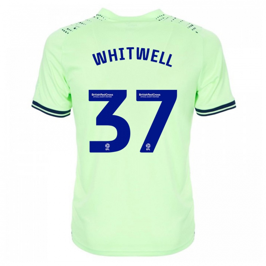 Mænd Harry Whitwell #37 Flåde Udebane Spillertrøjer 2023/24 Trøje T-Shirt