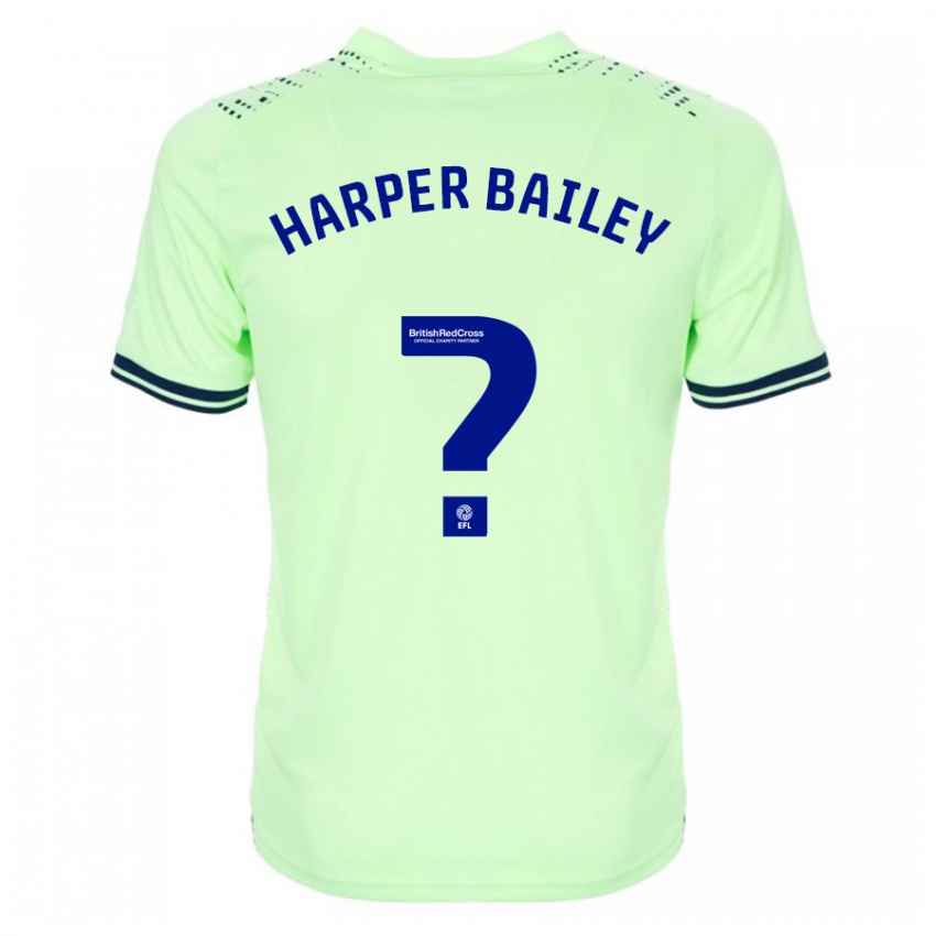 Mænd Aaron Harper-Bailey #0 Flåde Udebane Spillertrøjer 2023/24 Trøje T-Shirt