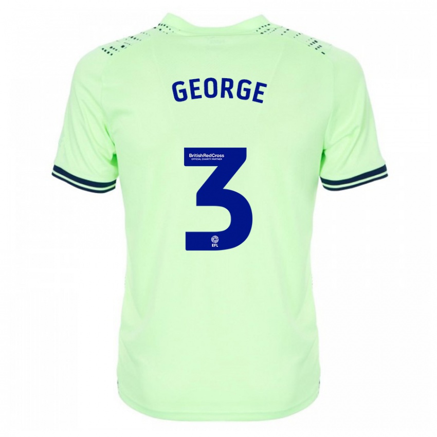 Mænd Hannah George #3 Flåde Udebane Spillertrøjer 2023/24 Trøje T-Shirt