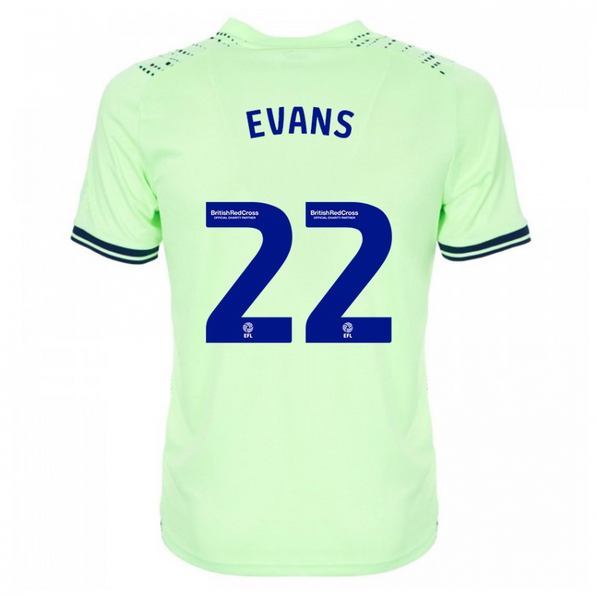 Mænd Kate Evans #22 Flåde Udebane Spillertrøjer 2023/24 Trøje T-Shirt