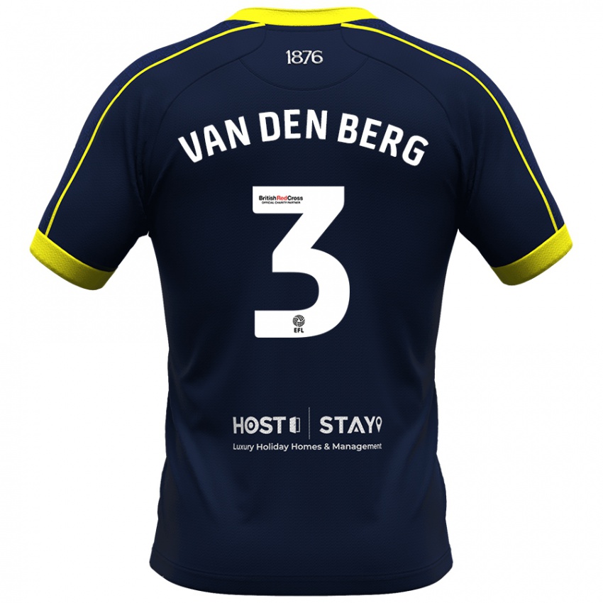 Mænd Rav Van Den Berg #3 Flåde Udebane Spillertrøjer 2023/24 Trøje T-Shirt