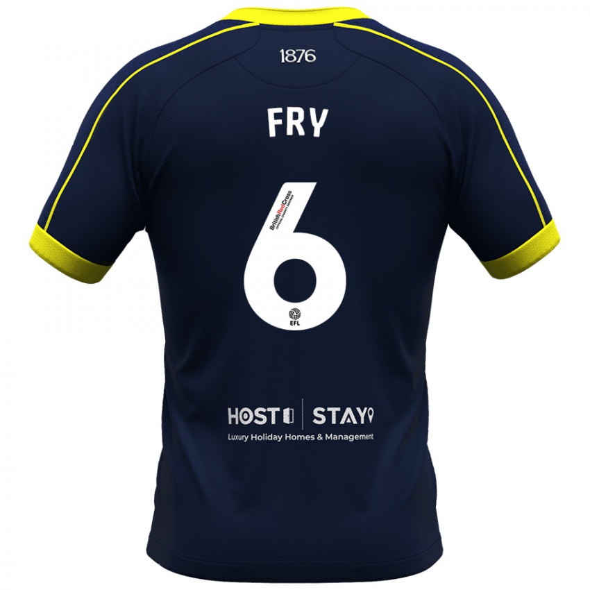 Mænd Dael Fry #6 Flåde Udebane Spillertrøjer 2023/24 Trøje T-Shirt