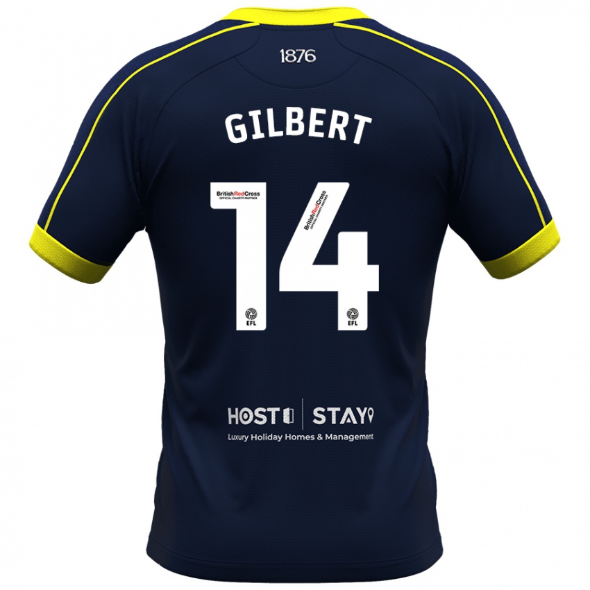 Mænd Alex Gilbert #14 Flåde Udebane Spillertrøjer 2023/24 Trøje T-Shirt