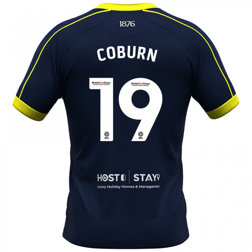 Mænd Josh Coburn #19 Flåde Udebane Spillertrøjer 2023/24 Trøje T-Shirt