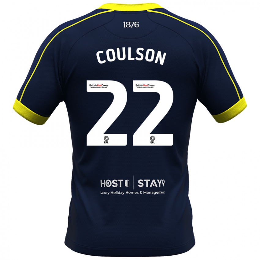 Mænd Hayden Coulson #22 Flåde Udebane Spillertrøjer 2023/24 Trøje T-Shirt