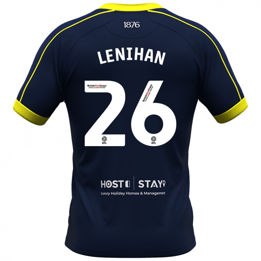 Mænd Darragh Lenihan #26 Flåde Udebane Spillertrøjer 2023/24 Trøje T-Shirt