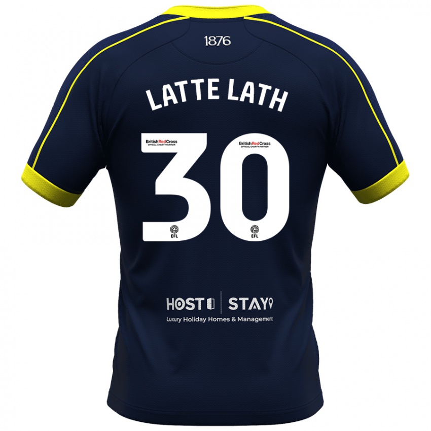 Mænd Emmanuel Latte Lath #30 Flåde Udebane Spillertrøjer 2023/24 Trøje T-Shirt