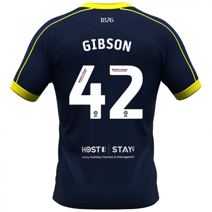 Mænd Joseph Gibson #42 Flåde Udebane Spillertrøjer 2023/24 Trøje T-Shirt