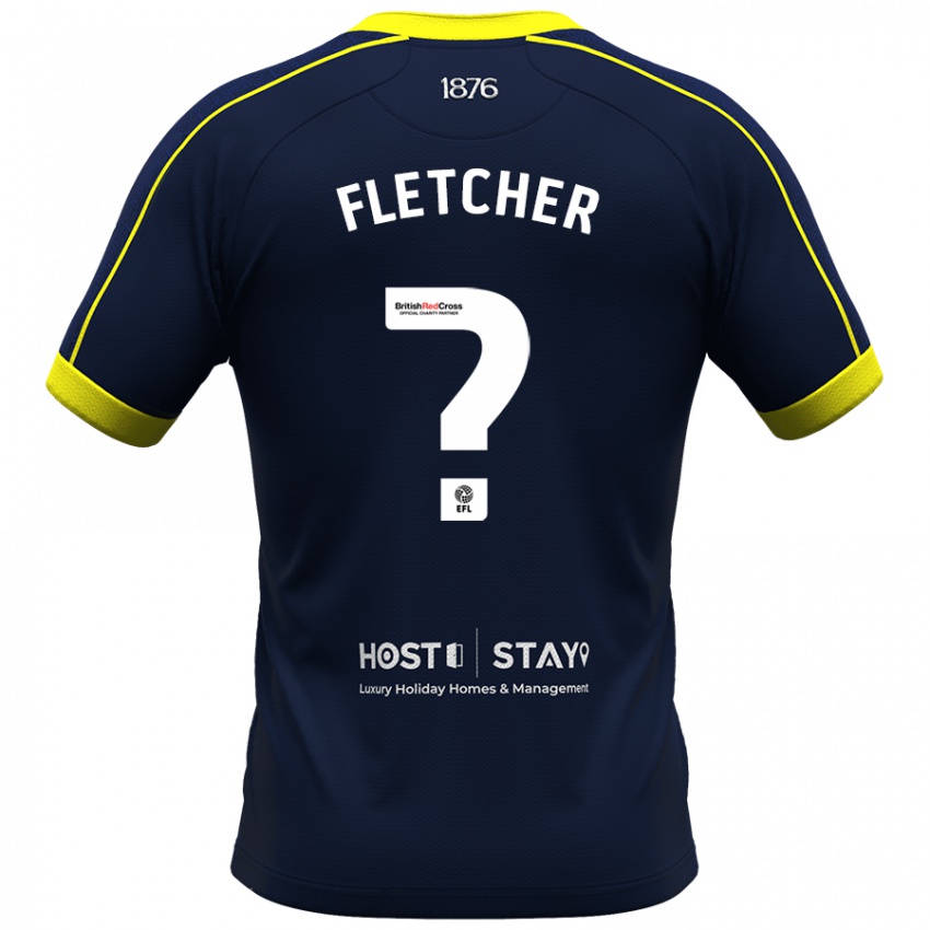 Mænd Isaac Fletcher #0 Flåde Udebane Spillertrøjer 2023/24 Trøje T-Shirt