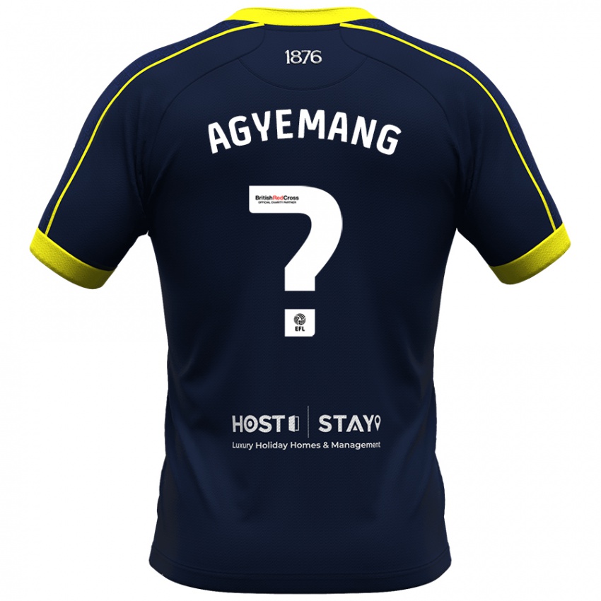 Mænd Terrell Agyemang #0 Flåde Udebane Spillertrøjer 2023/24 Trøje T-Shirt