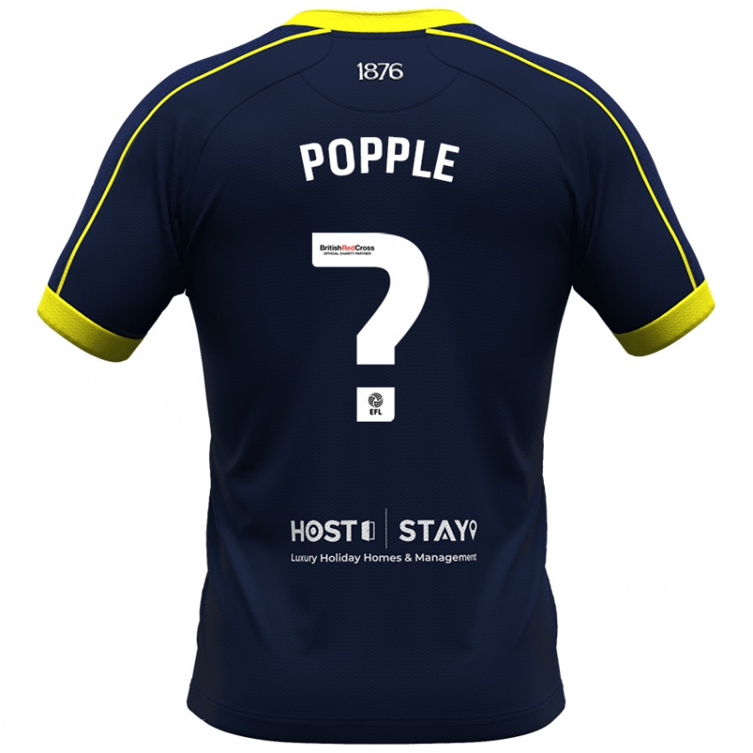 Mænd Henry Popple #0 Flåde Udebane Spillertrøjer 2023/24 Trøje T-Shirt