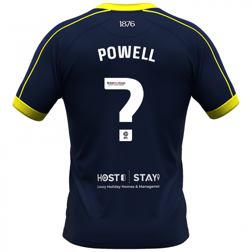 Mænd Rio Patterson-Powell #0 Flåde Udebane Spillertrøjer 2023/24 Trøje T-Shirt