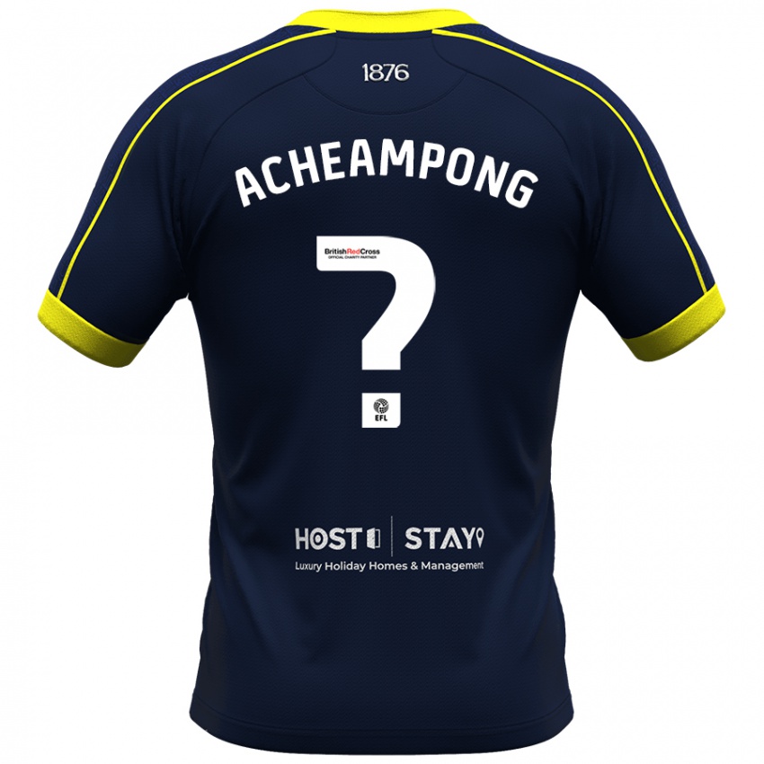 Mænd Prince Acheampong #0 Flåde Udebane Spillertrøjer 2023/24 Trøje T-Shirt